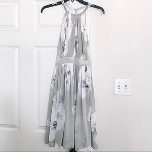Calvin Klein Gray Floral Garden Dress
